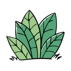 Hand drawn shrub bush shrubbery tree. set of garden plant element. Eco element