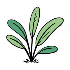 Hand drawn shrub bush shrubbery tree. set of garden plant element. Eco element