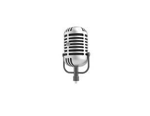 Fototapeta premium Vintage Silver Microphone Isolated on a Transparent Background
