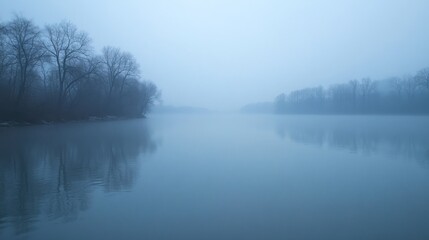 Misty river scene