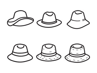 sunhat art creative line illustration summer accessory outline drawing