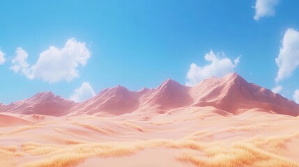 Naklejka premium Pastel Desert Mountain Landscape