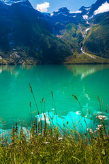View of Lovatnet lake in Norway
