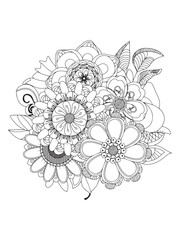 organic floral coloring page set