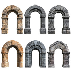 Fototapeta premium Six Stone Archways Medieval Architecture Designs
