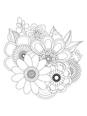 elegant flowers coloring sheets printable art