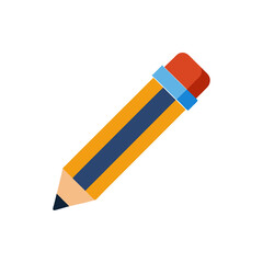 Pencil with Eraser isolated on transparent background