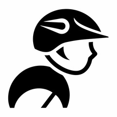Cyclist Graphic Symbol Biker Minimalist Style Sports Logo Bike Rider Icon