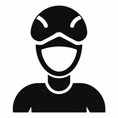 Person With Diving Mask And Scuba Wear Icon Minimal Design
