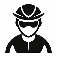 Cyclist Icon Vector Silhouette Illustration Sport Athlete Cycling Design Concept Element