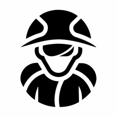 Soldier Icon Vector Illustration Military Person Black And White Silhouette Design