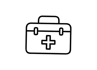 Vector Illustration of a Minimalist Medical Kit with a Handle and a Cross Symbol