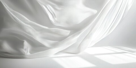 Naklejka premium A pure white background with soft shadows and delicate, minimal elements