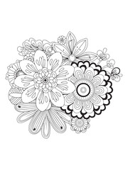 line drawing coloring pages with flowers