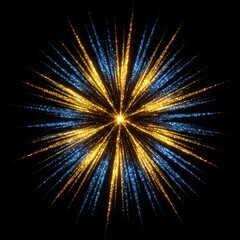 Obraz premium Stunning Blue and Gold Glittering Starburst Explosion Digital Art