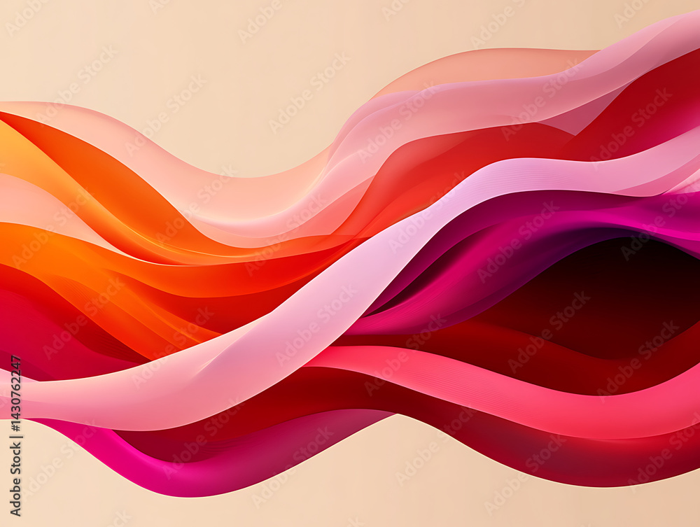 Poster vibrant waves of color flow gracefully across a soft background, creating an abstract visual delight