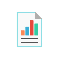 Document with Bar Graph isolated on transparent background