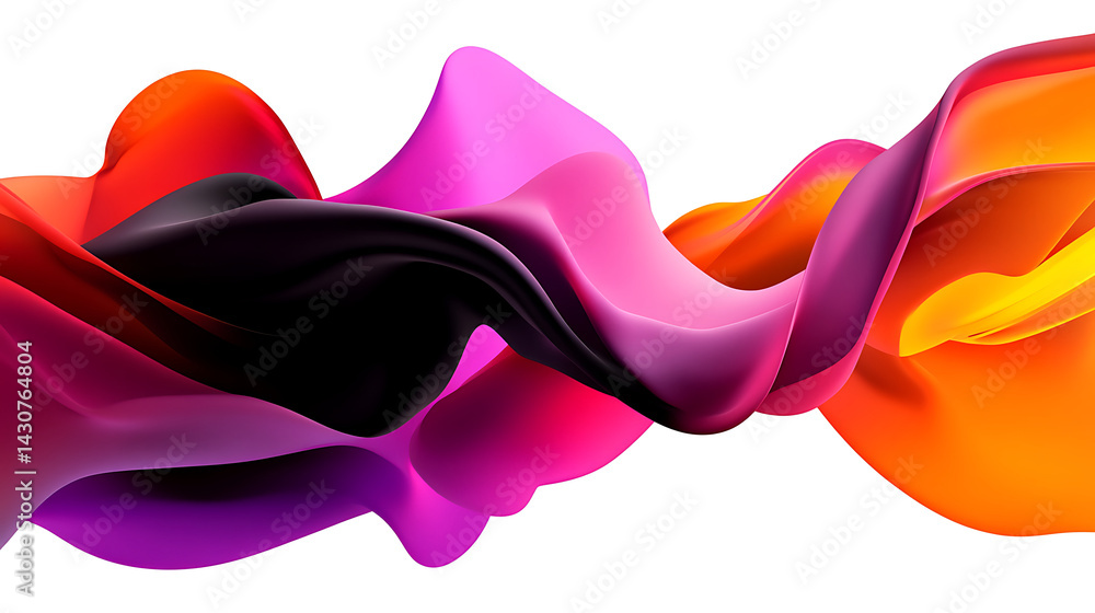 Poster colorful abstract wave design showcasing vibrant hues flowing seamlessly in a dynamic pattern