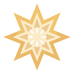 Golden Star Shape Decorative Design for Holidays  