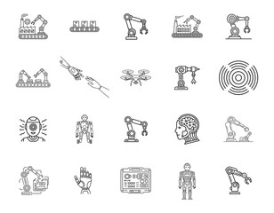 Fototapeta premium 20 Robotics and Automation Icons set 