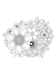 elegant bloom outlines to color