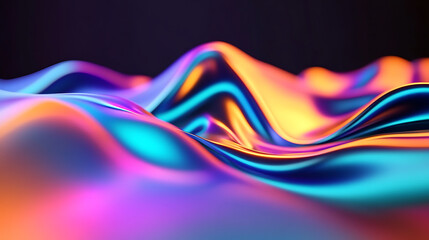 Abstract Colorful Waves Create a Mesmerizing Visual Effect in a Vibrant Digital Landscape