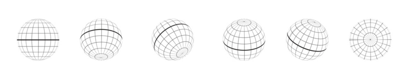 Globe Grid Outline Vector.