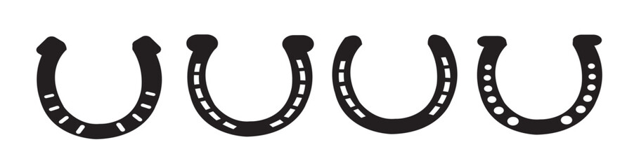 Horseshoe icon set. Luck symbol. Vector