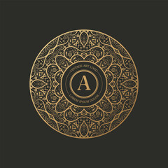 Elegant vintage monogram logo flourish line art graceful ornamentation victorian style