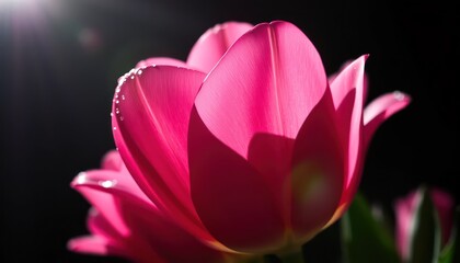 Fototapeta premium Vibrant Pink Tulip Close-up