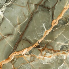 Vintage-style marble texture in muted olive green with brown and gold veins, aged and weathered effect, classic interior styl