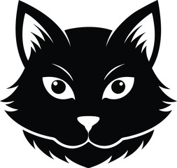 Cat Head silhouette vector art illustration