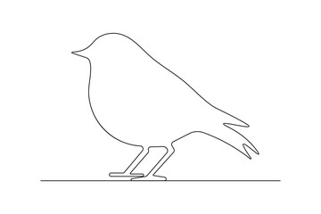 Minimalist one line bird drawing  continuous outline vector illustration isolated on white background
