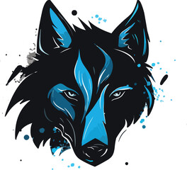ai174547181088_20.epsArtistic blue watercolor illustration of a wolf head with splatter ink effects. Modern animal art design suitable for prints, posters, and graphic projects.