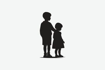 Silhouette of children's