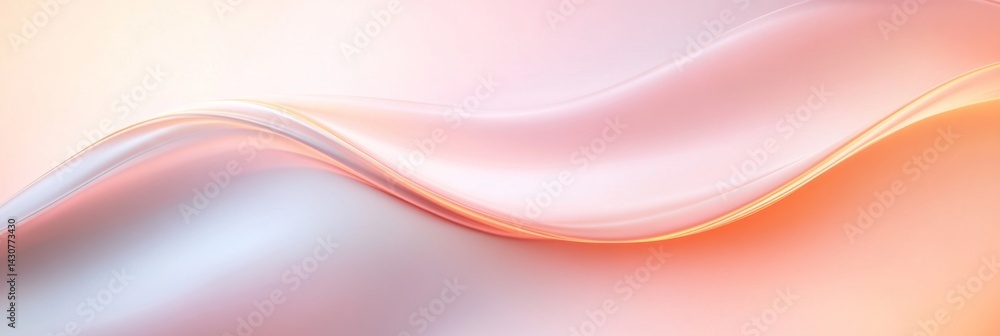Aufkleber elegant wave of smooth light pastel colors creating a soft abstract flowing shape and movement