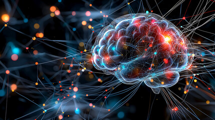 Neuroscience breakthrough brain connectivity patterns digital realm infographic abstract scientific insights