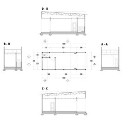 House cross section, view on inside room