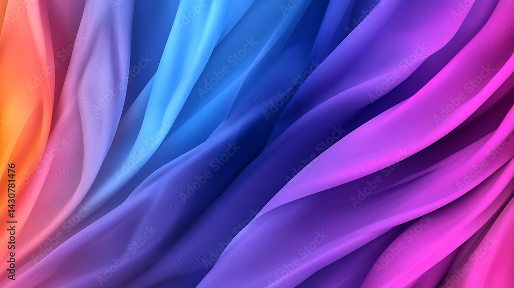 Poster colorful flowing fabric waves create a dynamic and vibrant abstract background perfect for artistic 