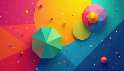 Geometric abstract shapes, bright bold colors, bold, background image