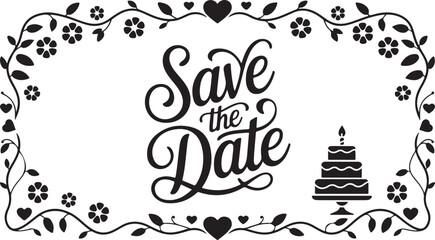 save the date wedding decorative elements