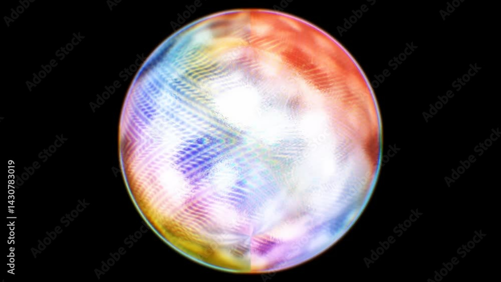 Poster a stunning 3d sphere showcases a vibrant array of colors and patterns, captivating viewers with its 