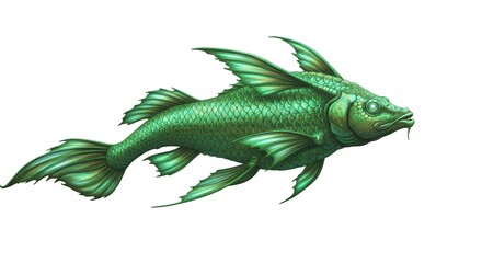 Stylized green fish illustration