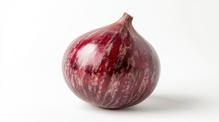 Red onion, whole, vibrant, isolated