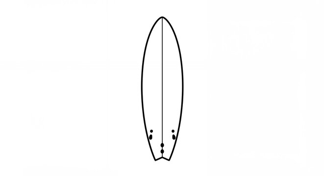 Surfboard line art graphic design