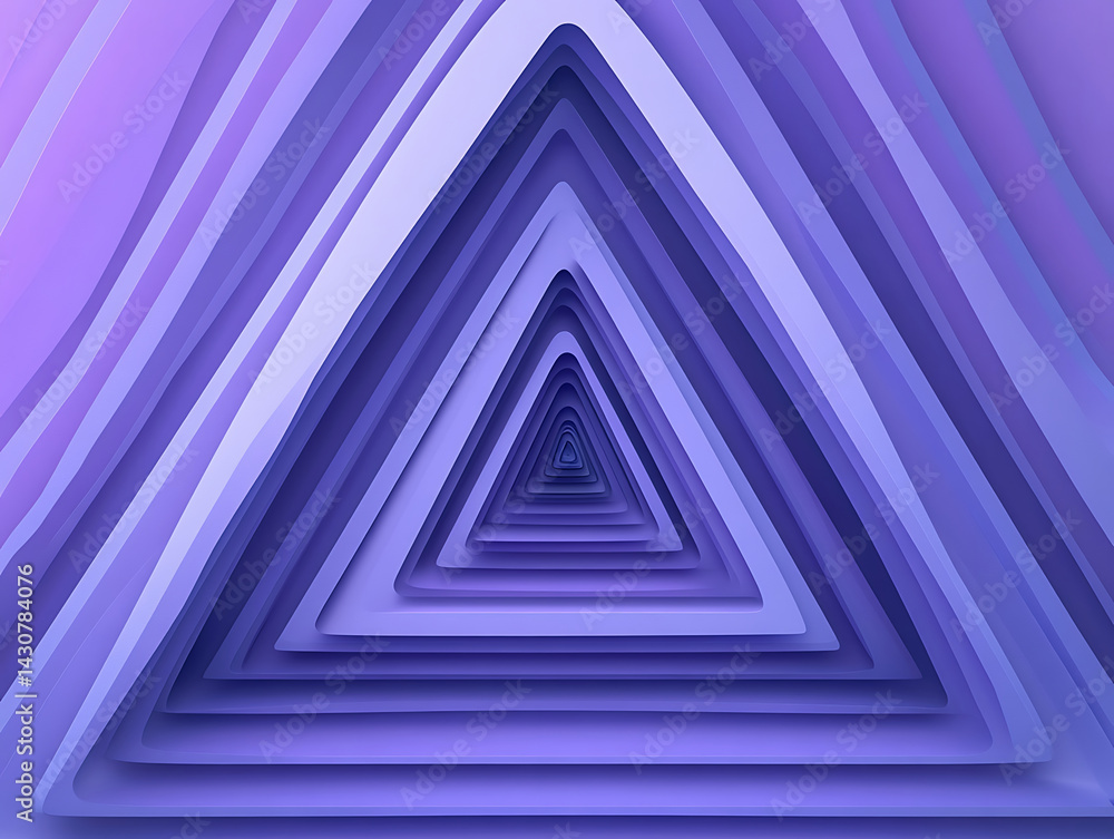 Poster abstract paper cut triangles in shades of purple create depth and dimension in a modern graphic desi