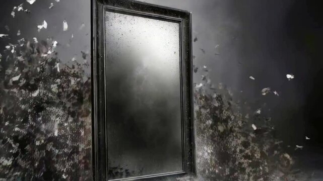 Crumbling Reality A Surreal Mirror Image