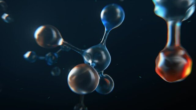 Screen Replacement Template with Molecular Modeling Software with Technology for Gene and DNA Sequencing. 3D Visualization for Scientific, Educational and Medical Research and Therapeutics. Video Loop