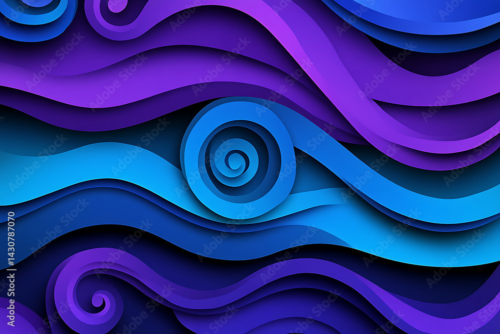 Aufkleber colorful abstract swirl patterns in purple and blue hues creating a dynamic visual experience