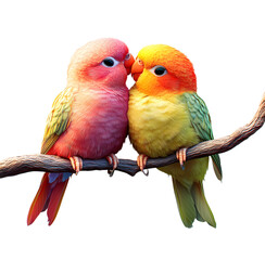 love bird isolated on white